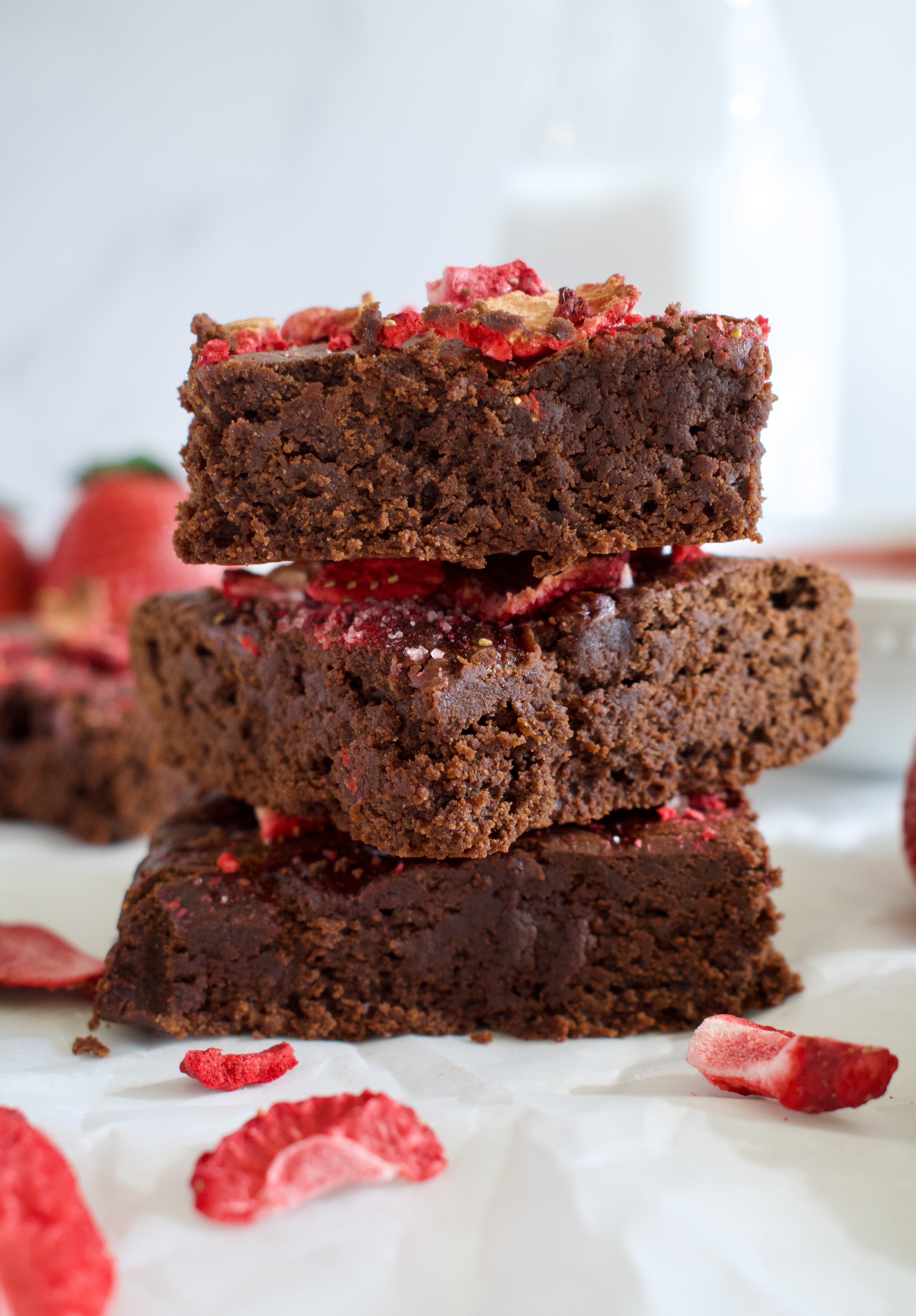 gluten free fudgy strawberry brownies