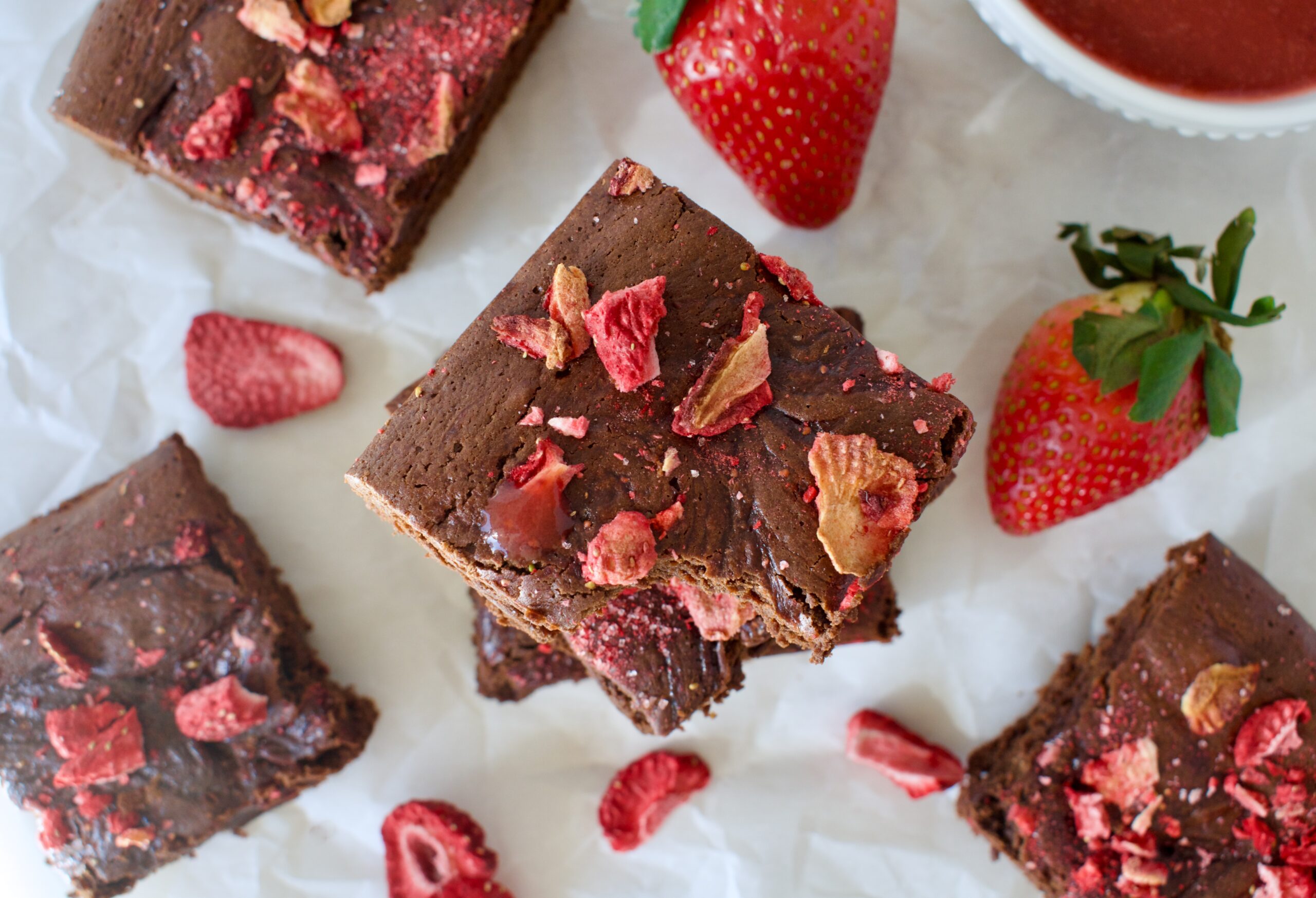 gluten free and dairy free strawberry brownies