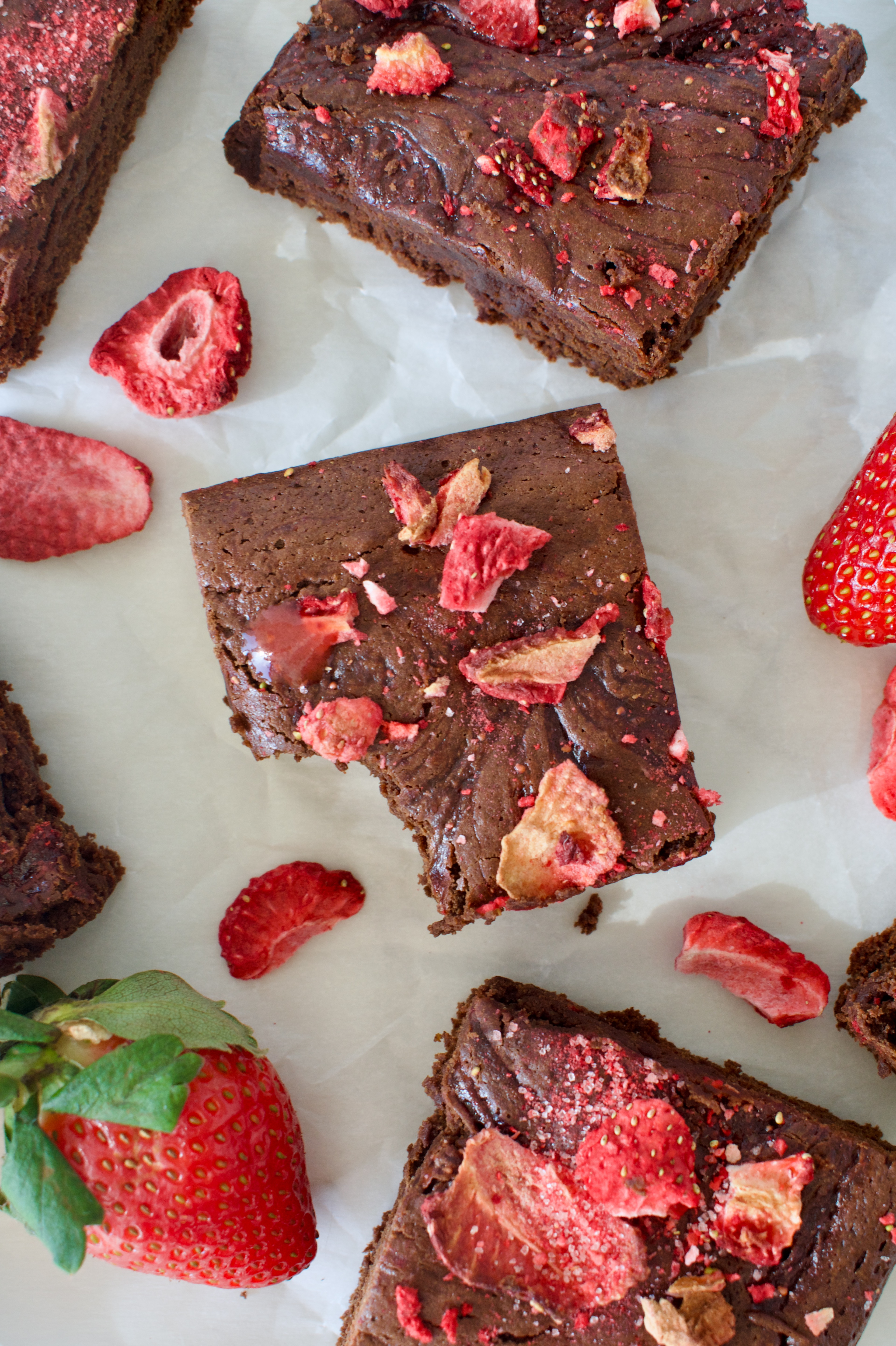 healthy gluten free strawberry brownies