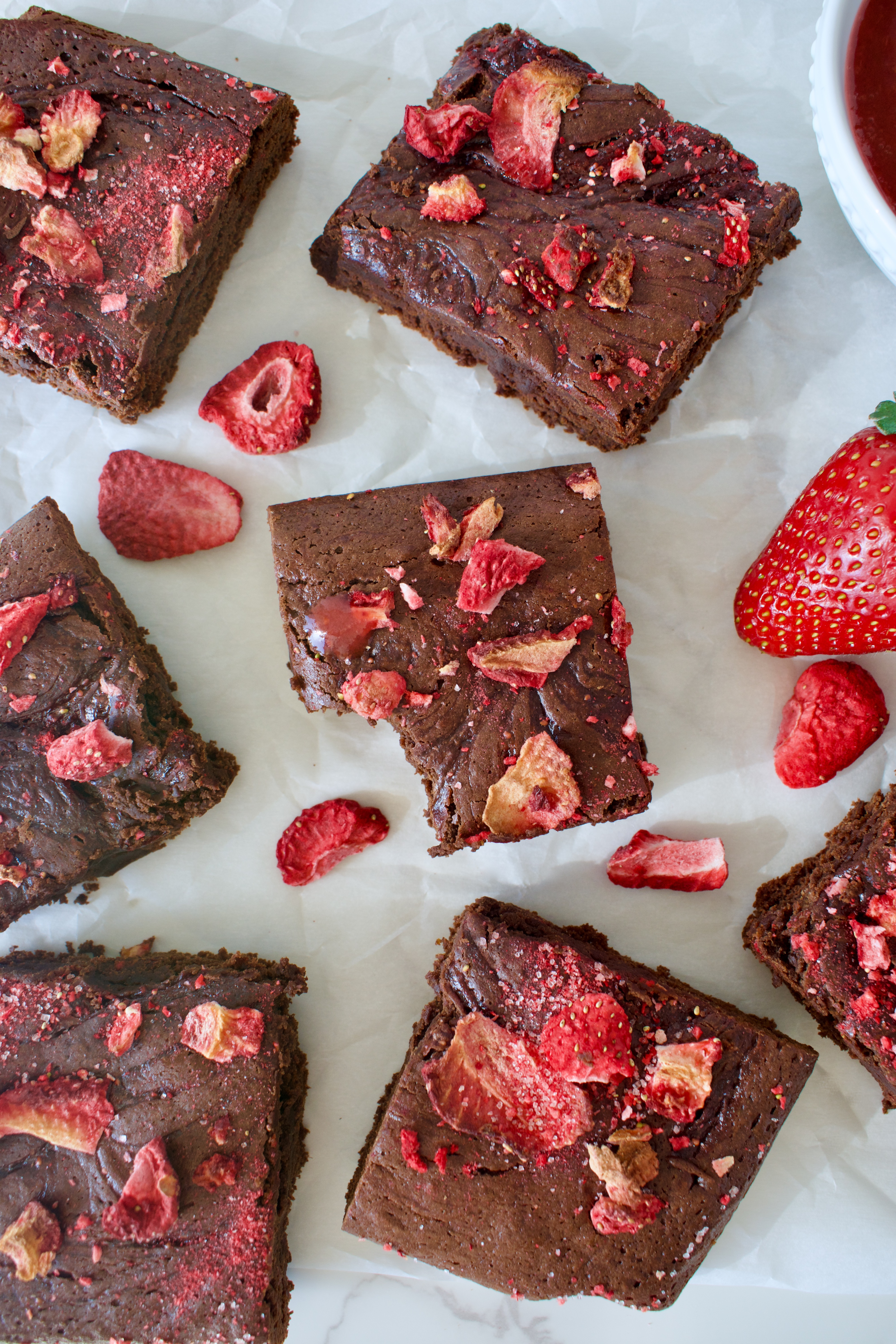 gluten free strawberry swirl brownies