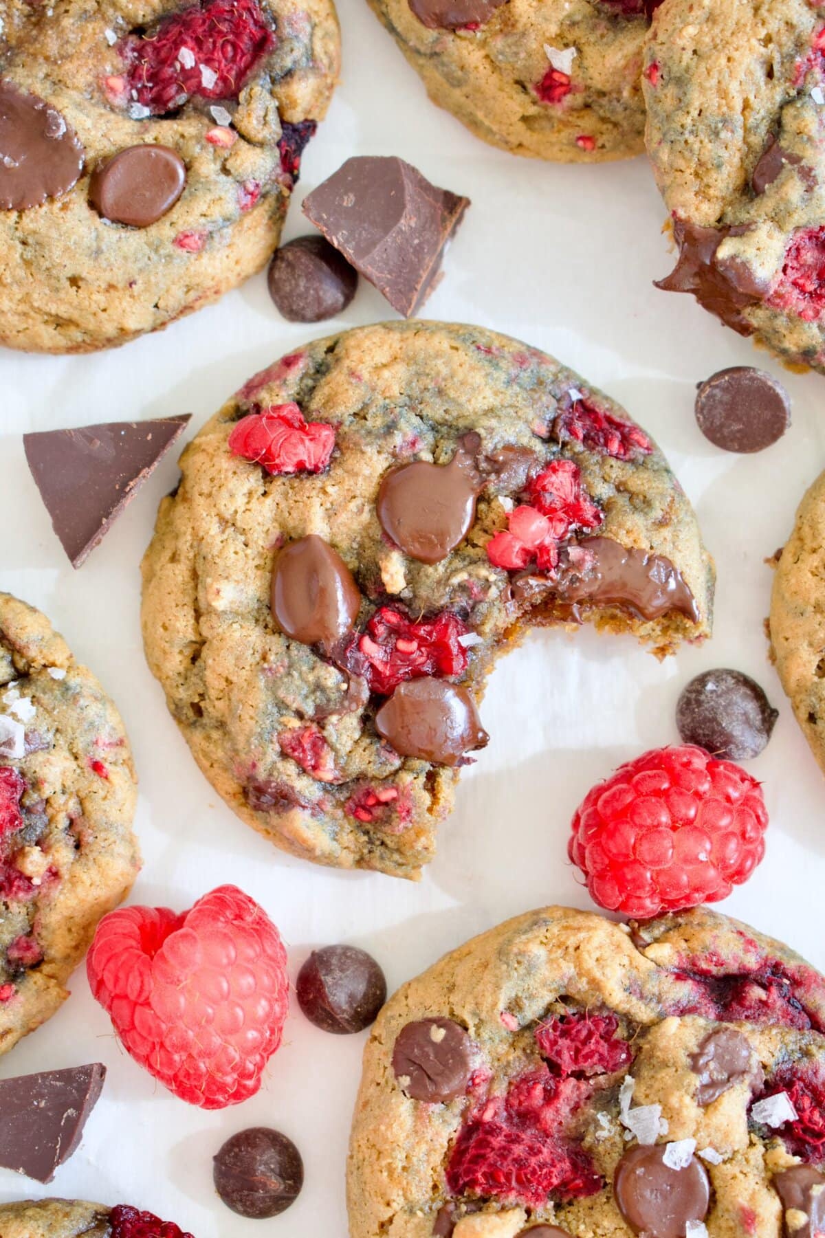 gluten free raspberry chocolate chip cookies