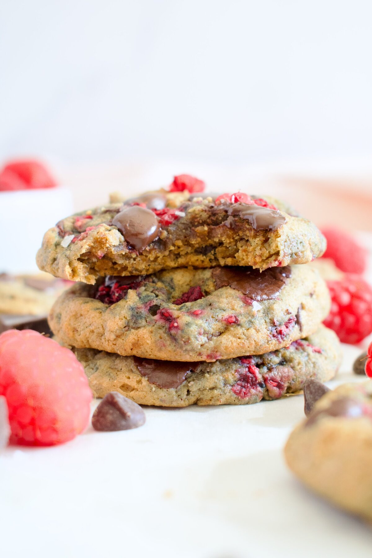 gluten free dairy free raspberry chocolate chip cookies