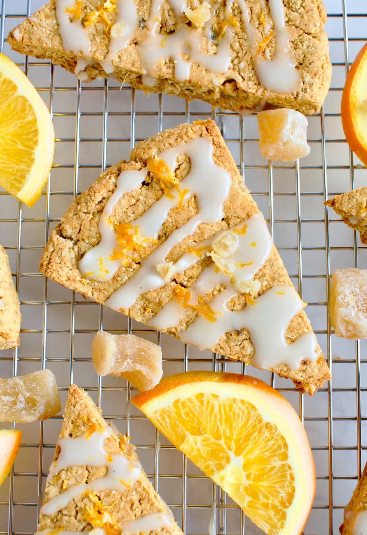 gluten free orange scones with candied ginger