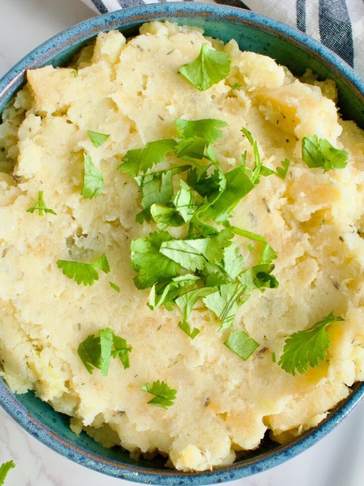 vegan mashed sweet potatoes and rutabaga