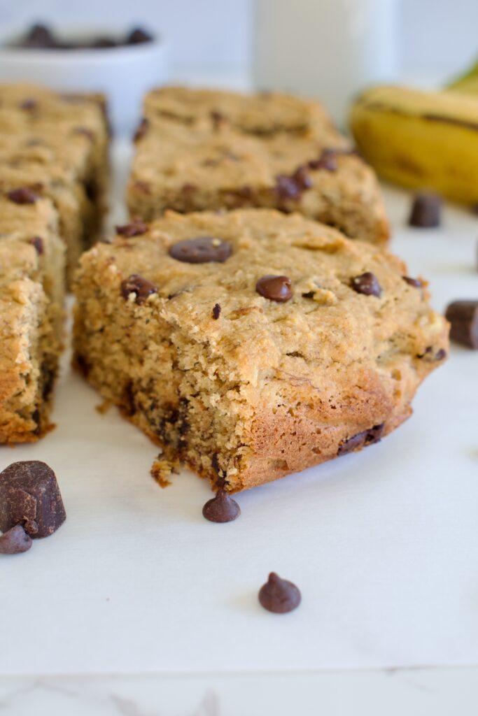 gluten free chocolate chip banana bread bars