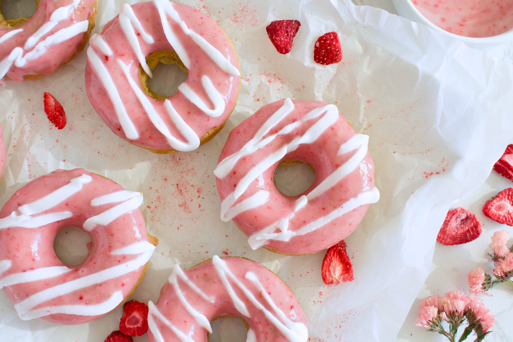 gluten free strawberries and cream donuts