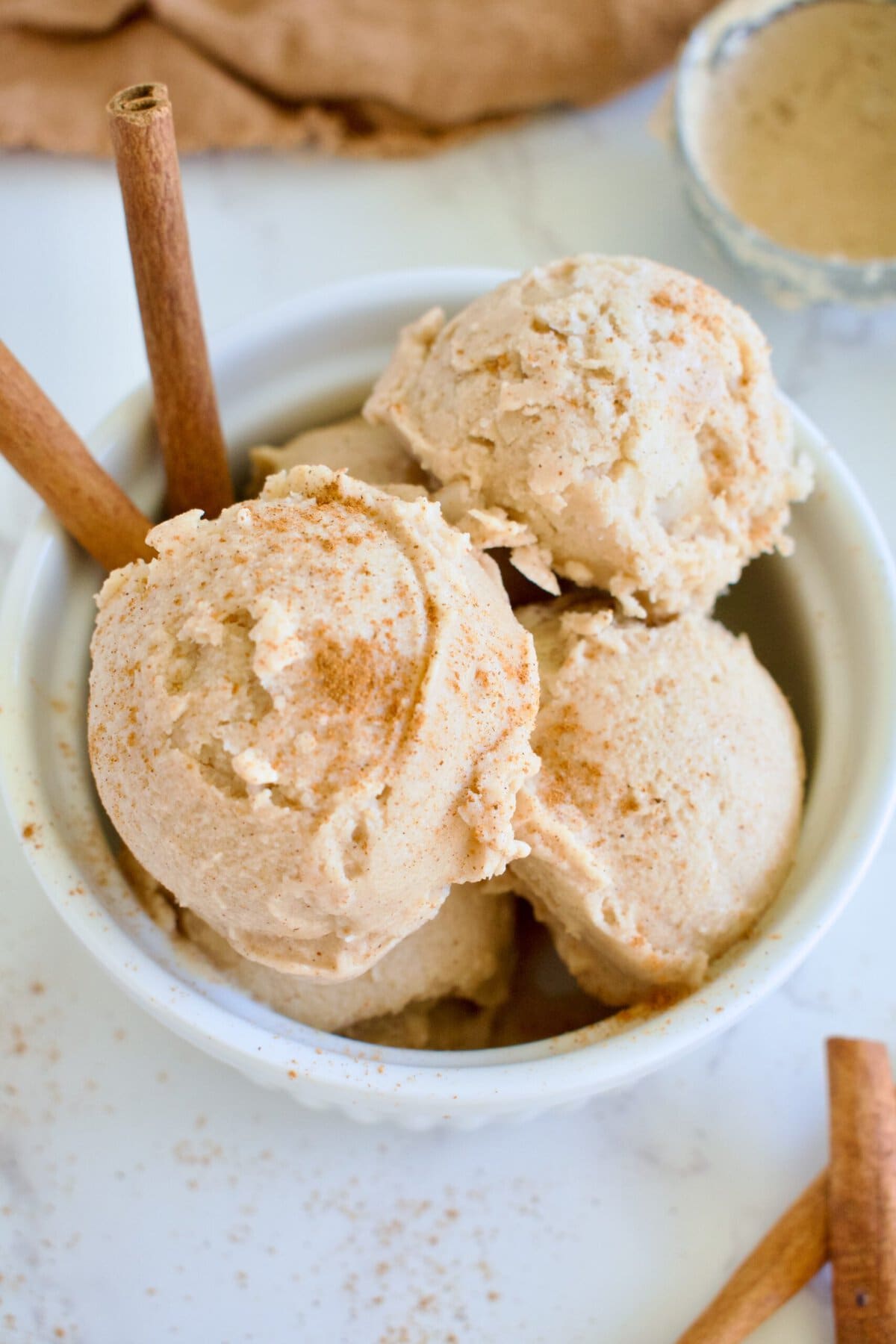 gluten free and dairy free cinnamon ice cream made in the Ninja Creami