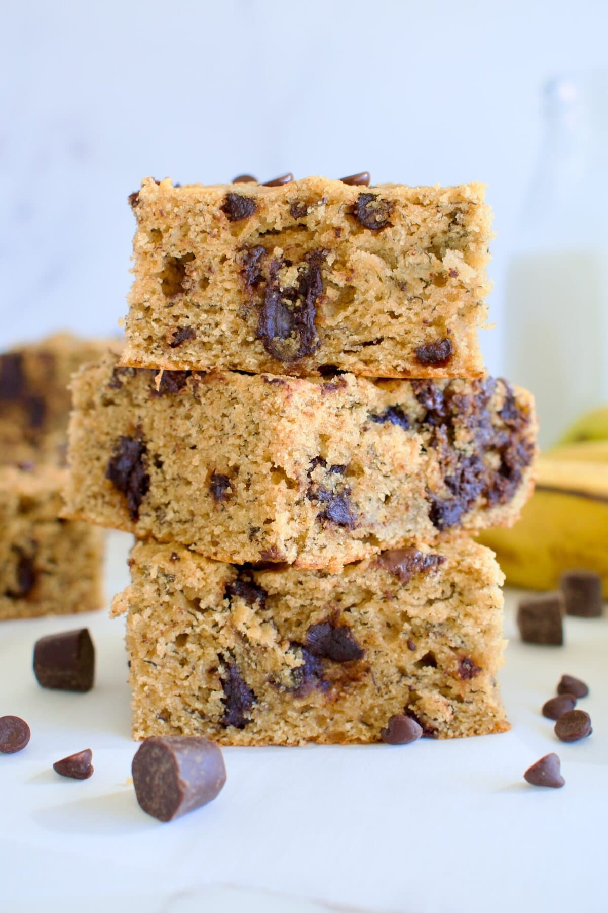 paleo banana chocolate chip bars