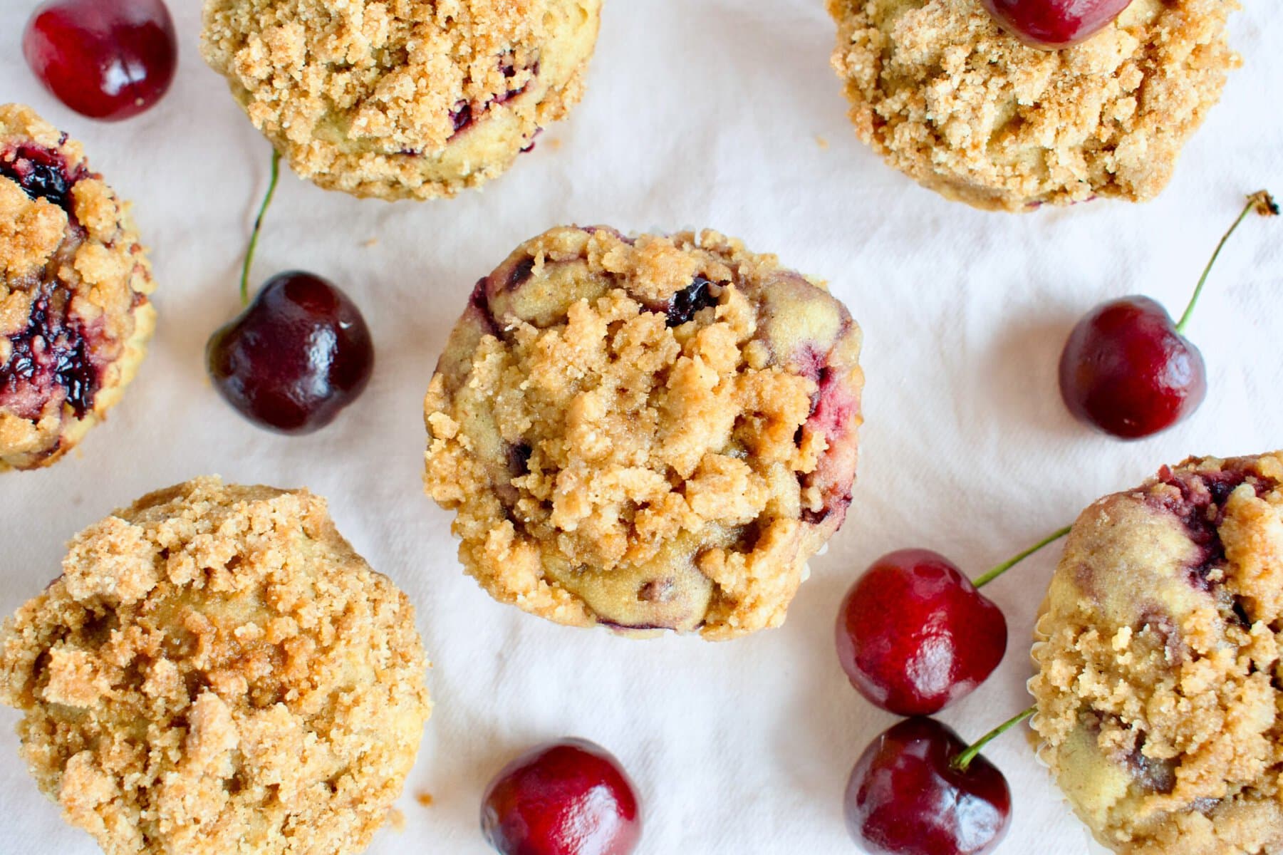 gluten free cherry streusel muffins
