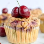 gluten free dairy free cherry crumble muffins