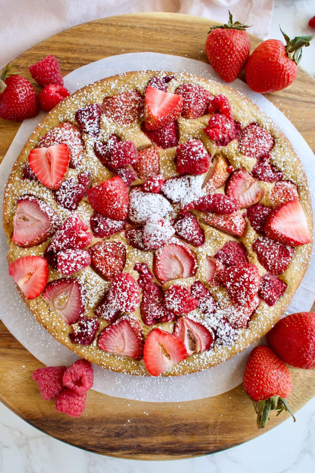 gluten free strawberry raspberry cake