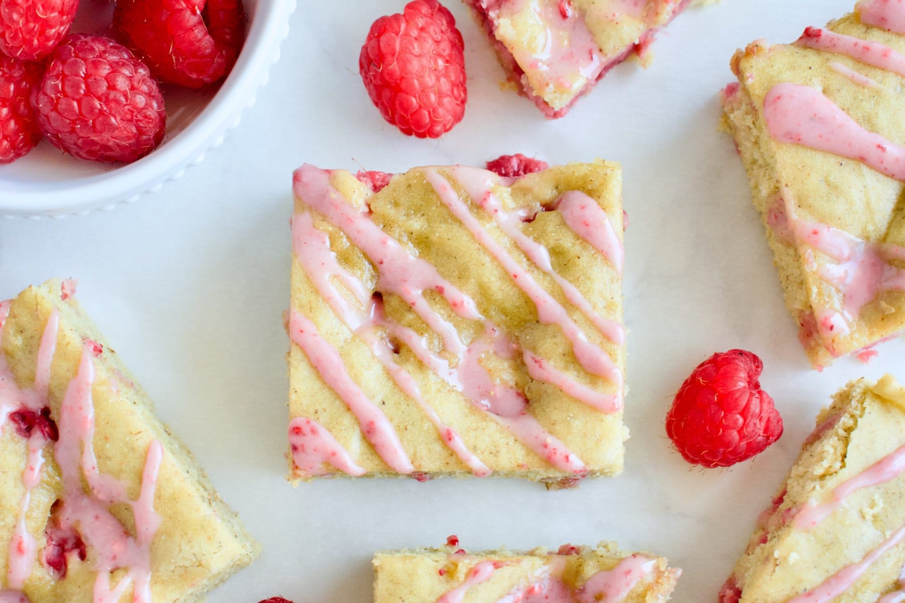 healthy raspberry blondies