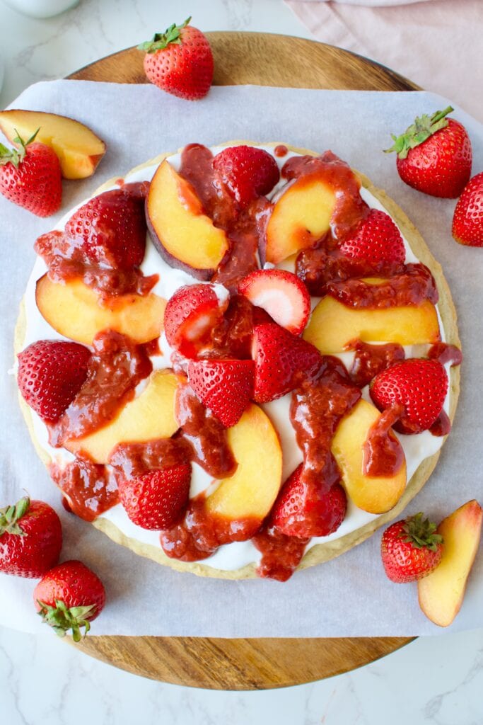 gluten free peach and strawberry shortcake