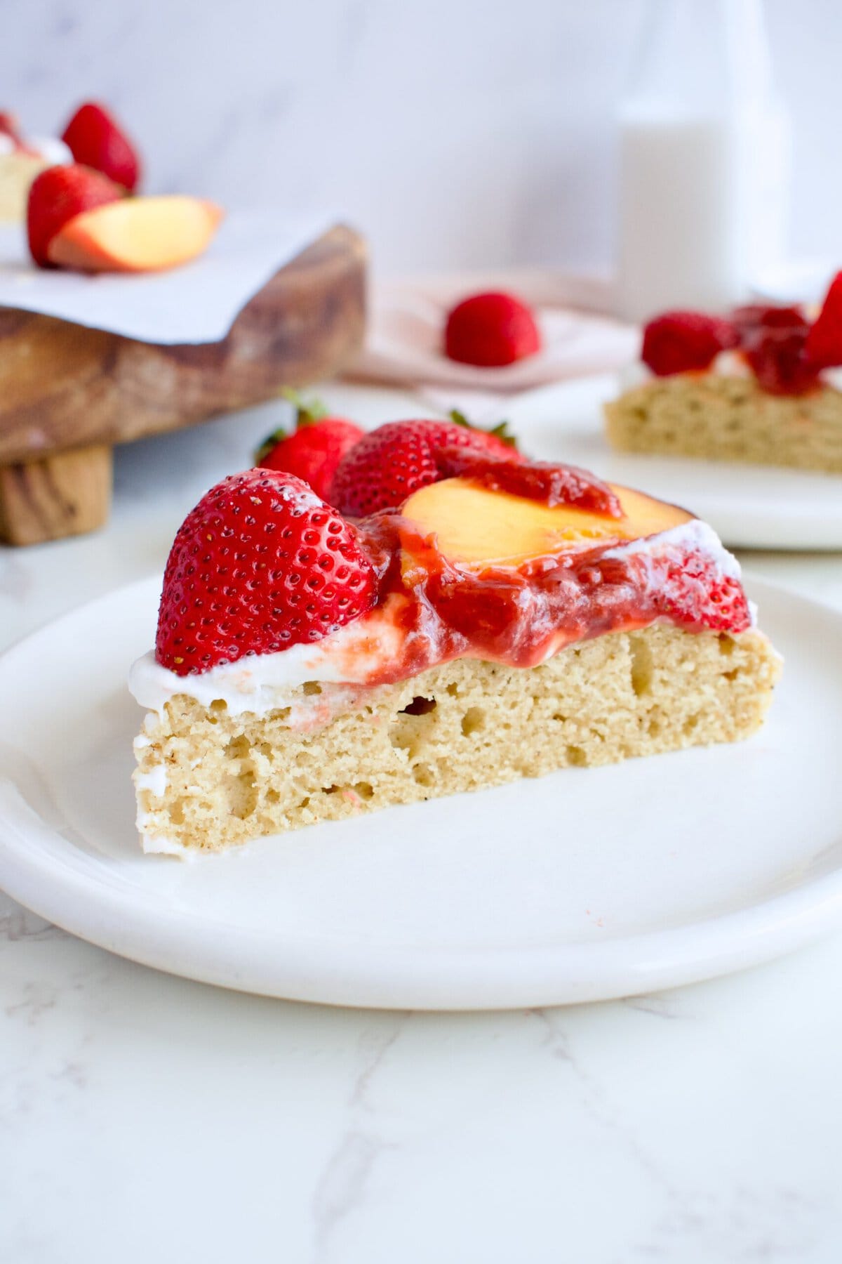 gluten free strawberry shortcake with peaches