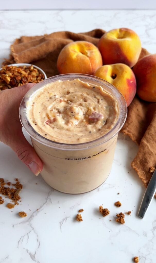 how to make peach crisp ice cream