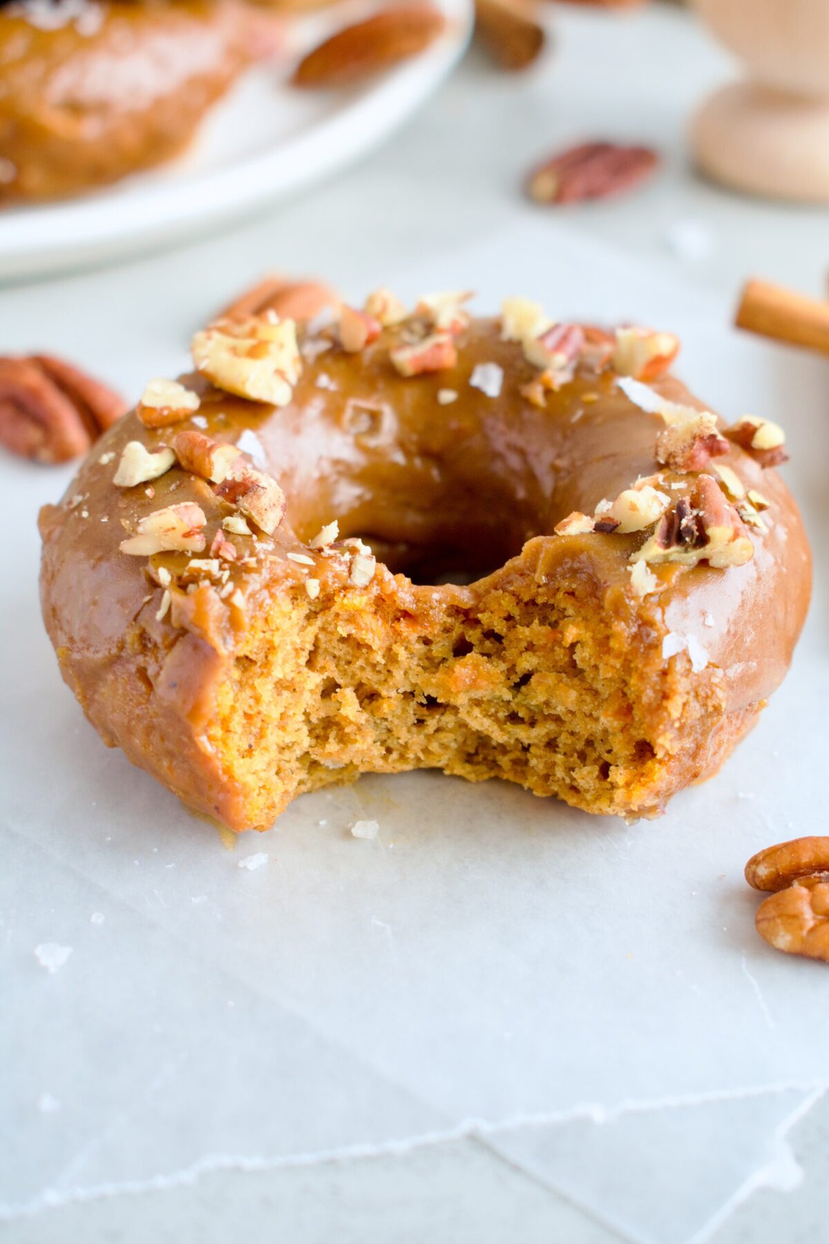 healthy sweet potato donuts with maple glaze