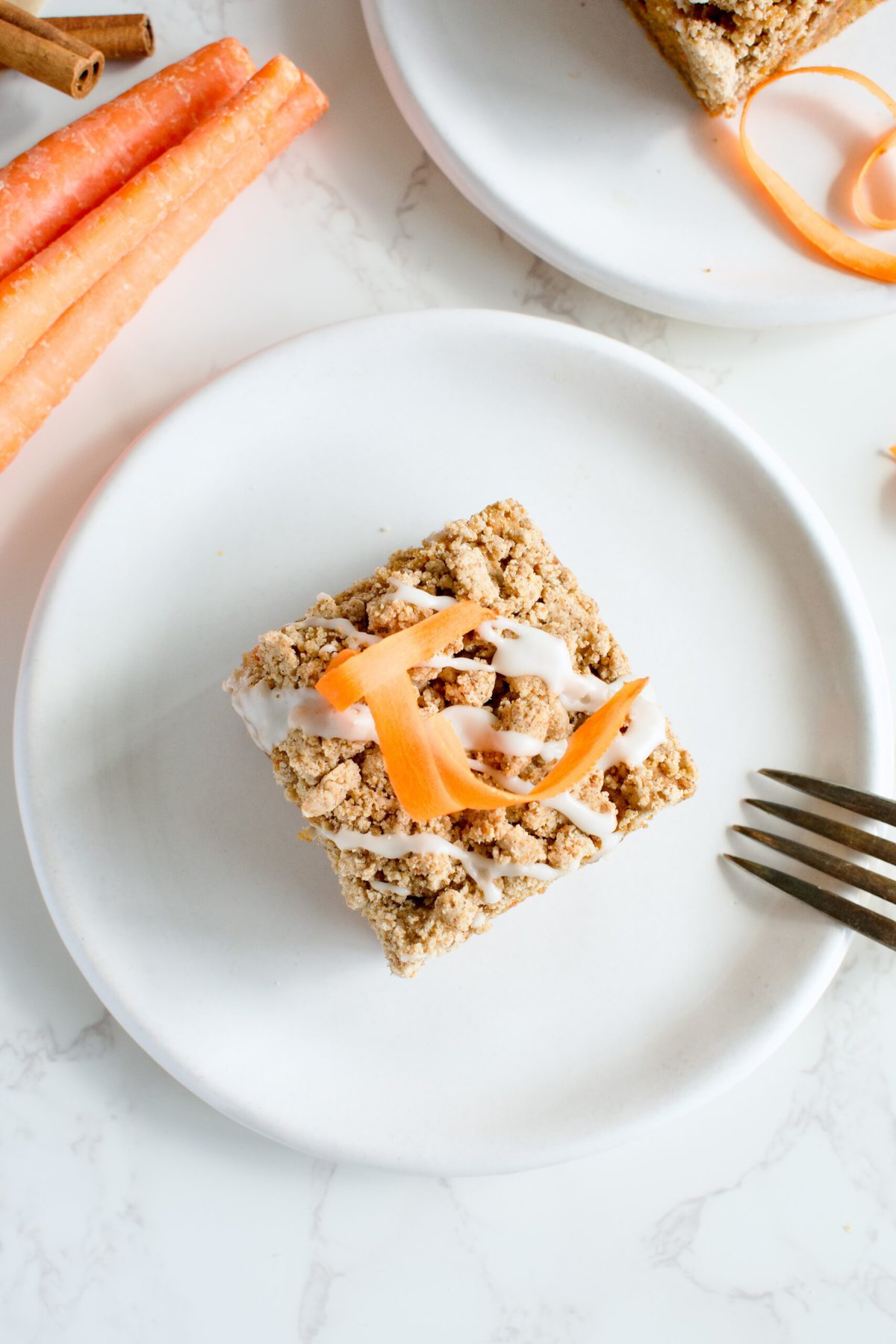 dairy free carrot cake with crumb topping