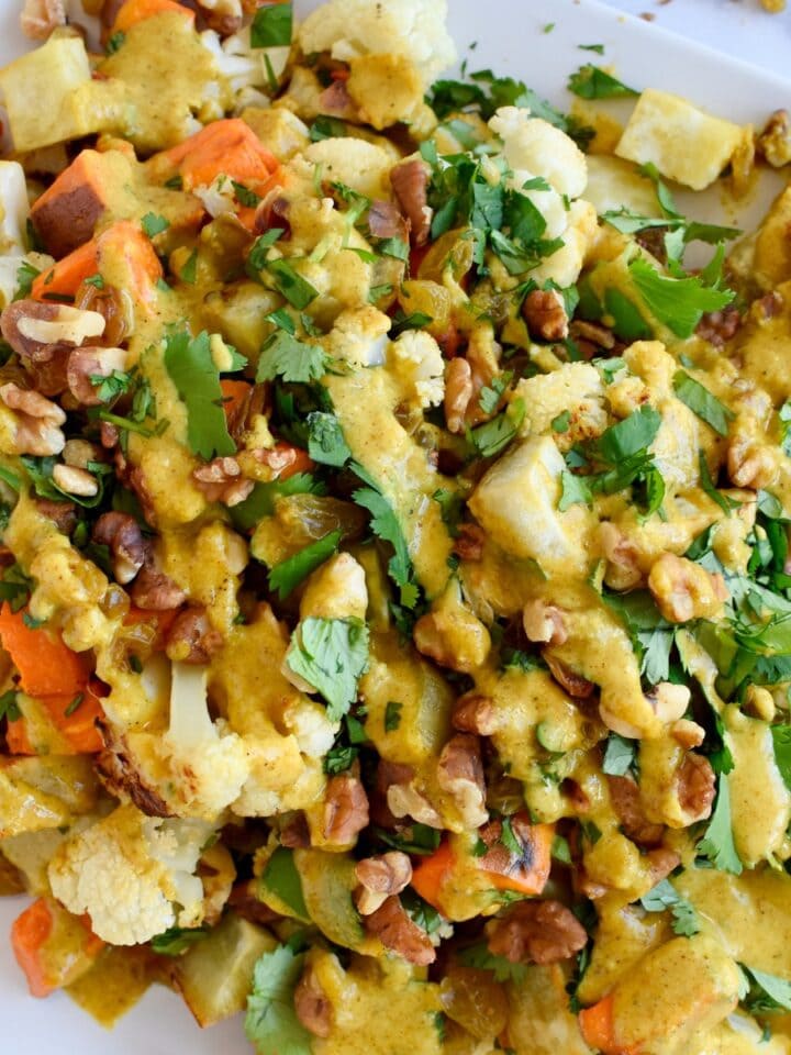 curry cauliflower salad with sweet potato