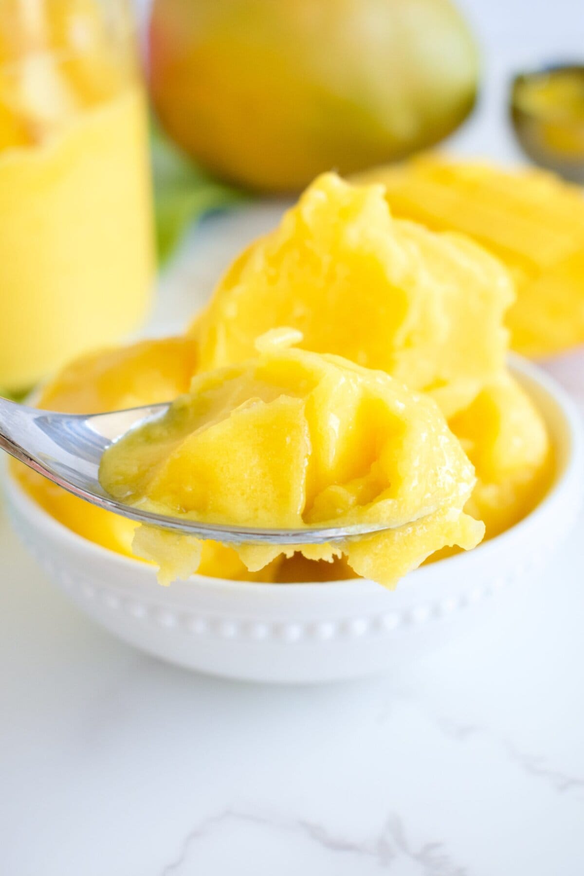 healthy mango sorbet