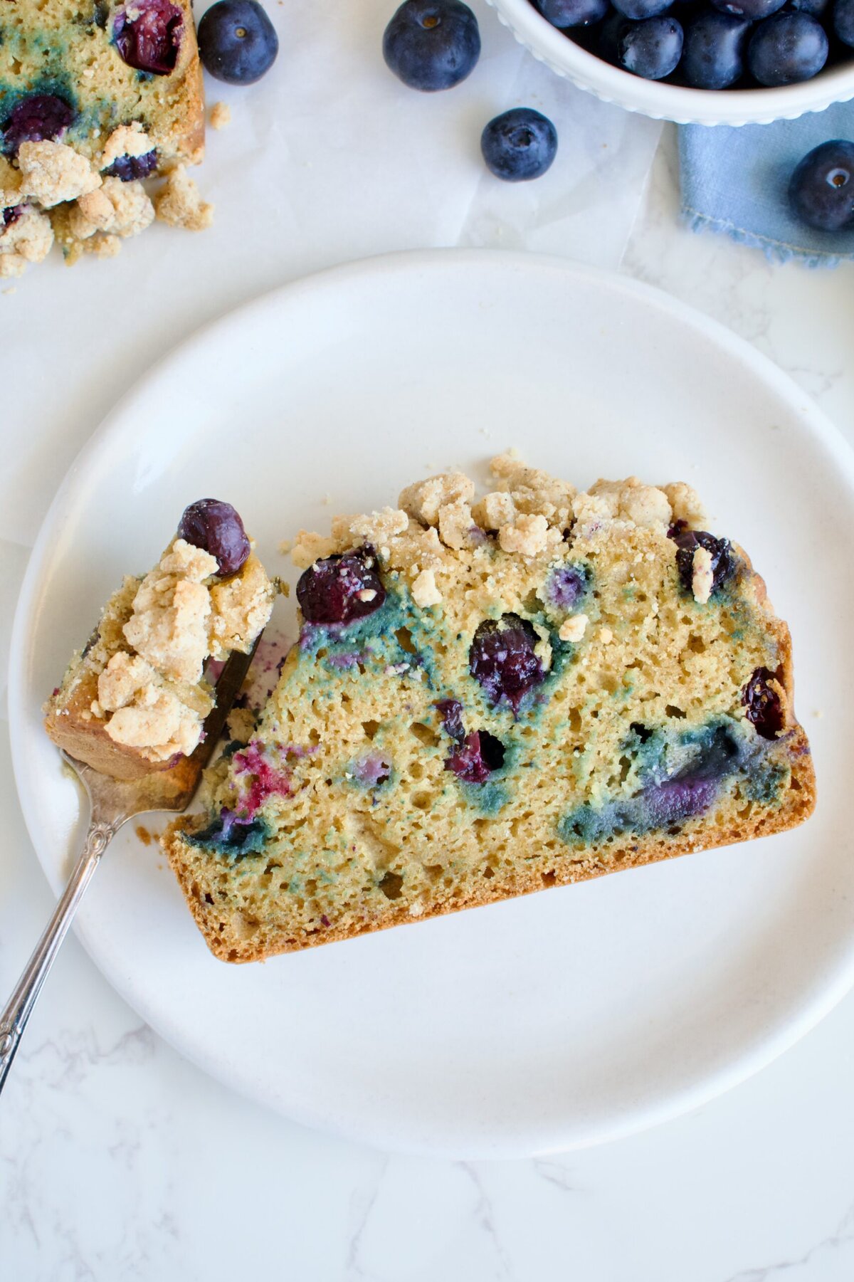 gluten free dairy free blueberry crumble bread