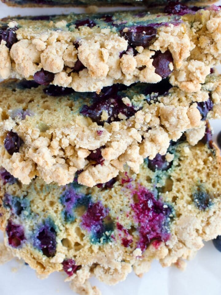 gluten free blueberry streusel bread