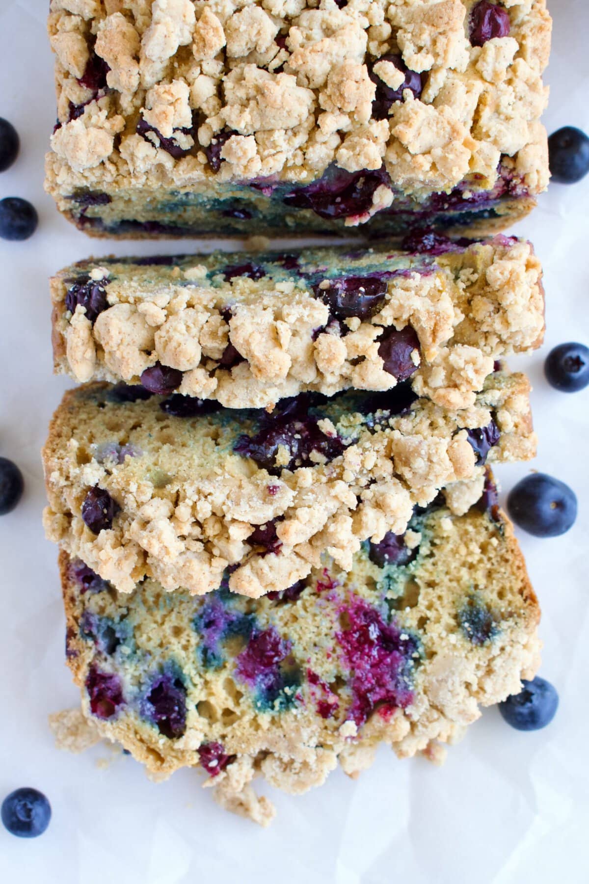 gluten free blueberry streusel bread