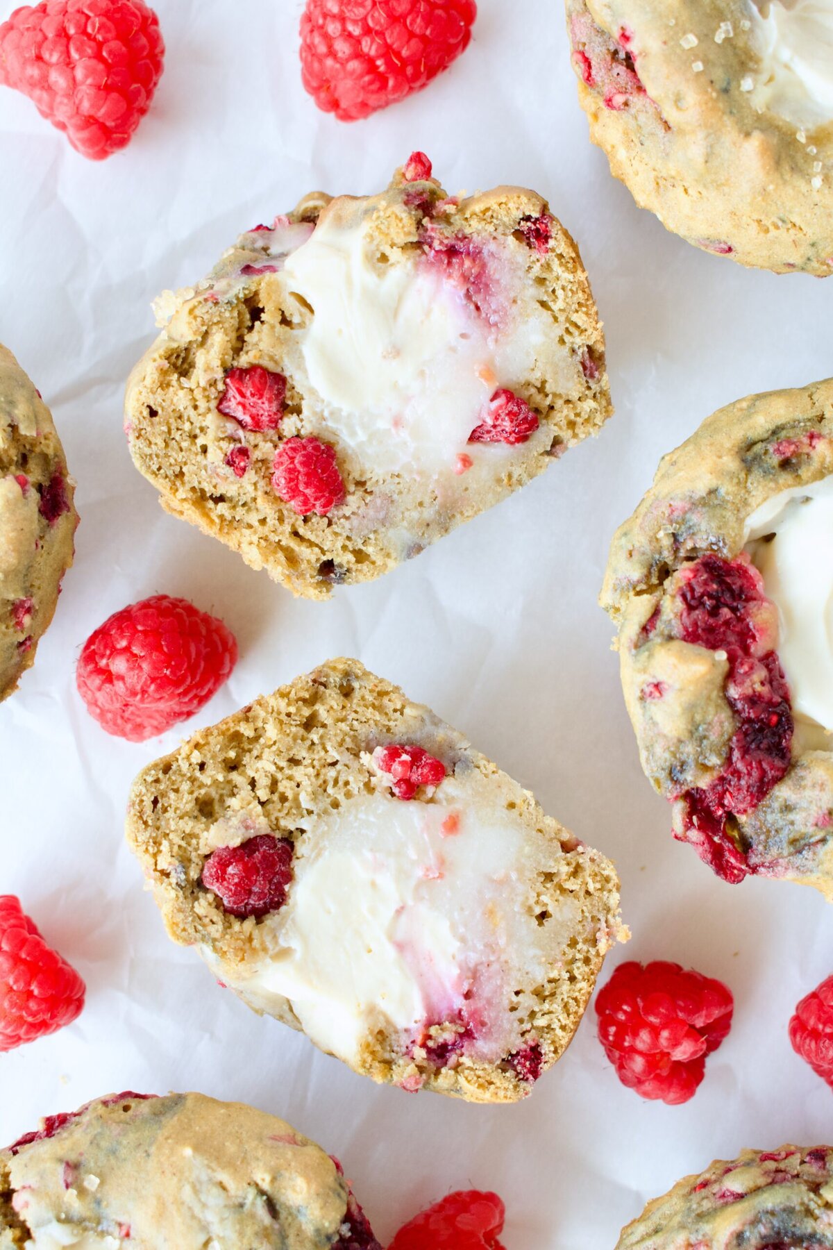 dairy free raspberry cream cheese muffins