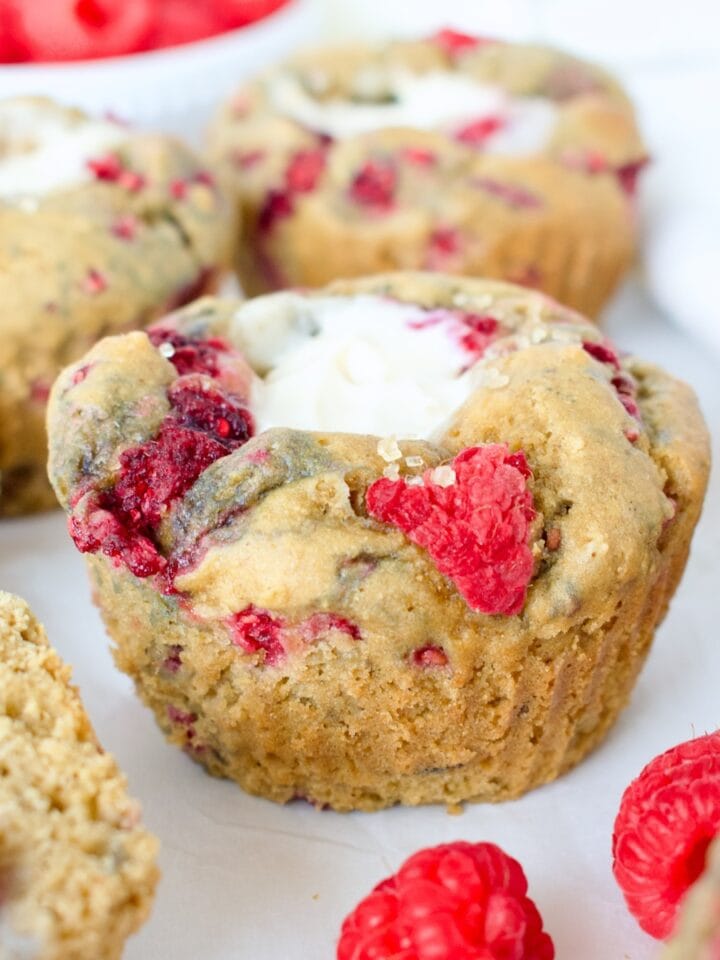 gluten free raspberry cream cheese muffins