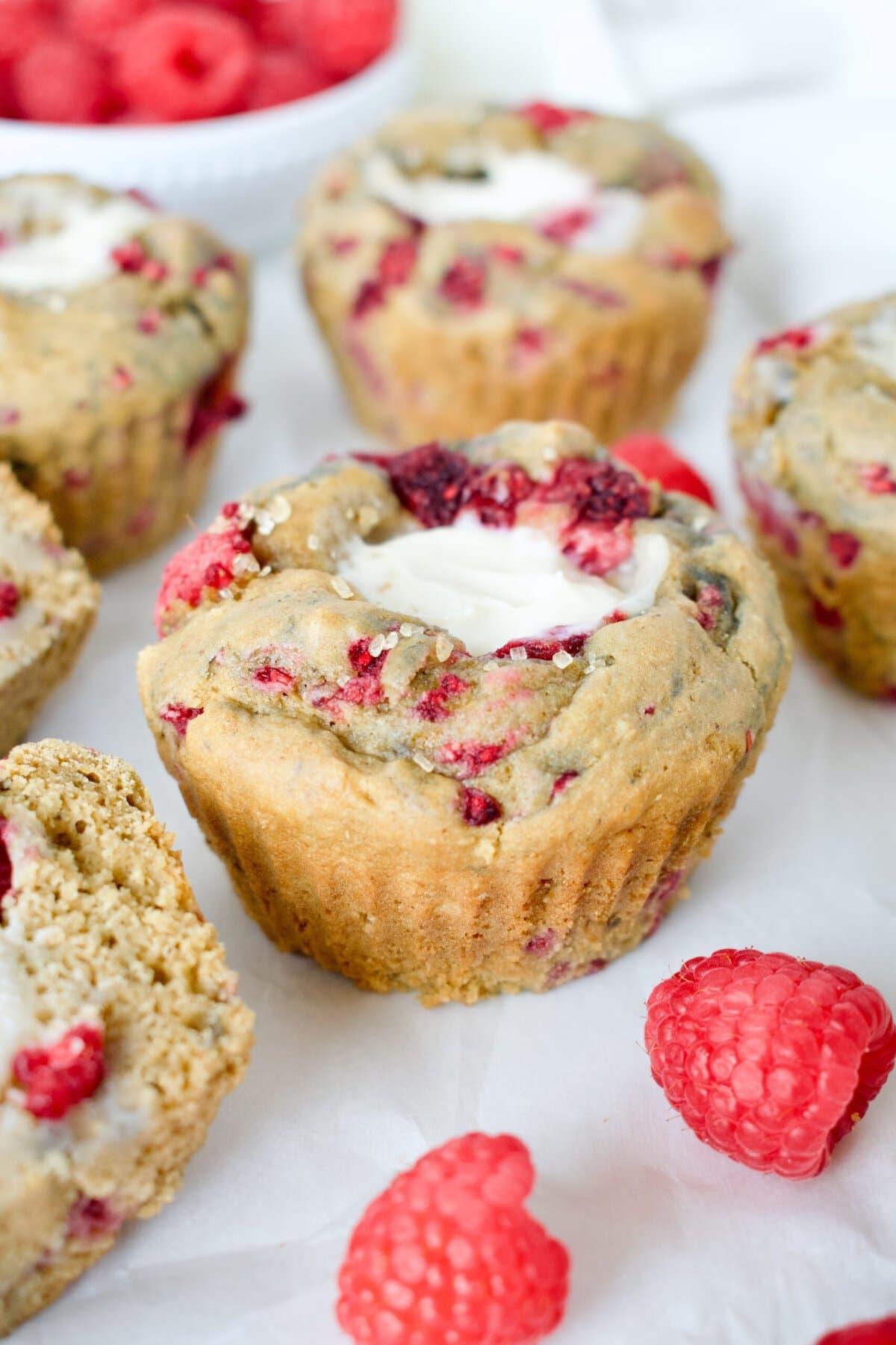 gluten free raspberry cream cheese muffins