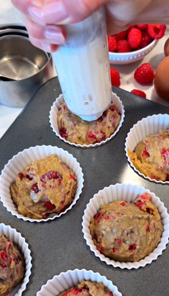 how to make dairy free raspberry cream cheese muffins