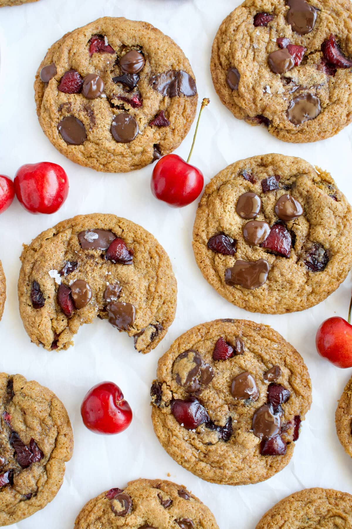 gluten free cherry cookies with chocolate chips