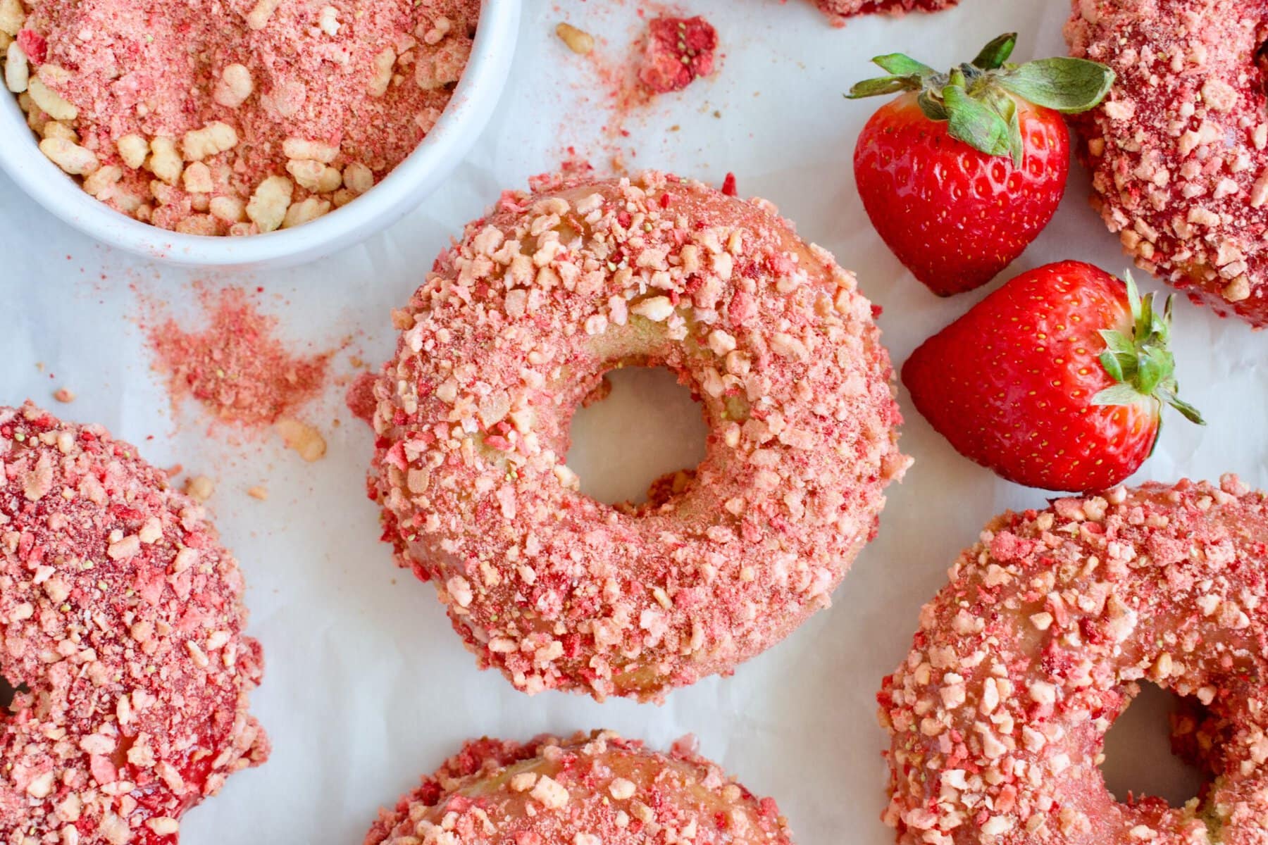 gluten free strawberry shortcake donuts