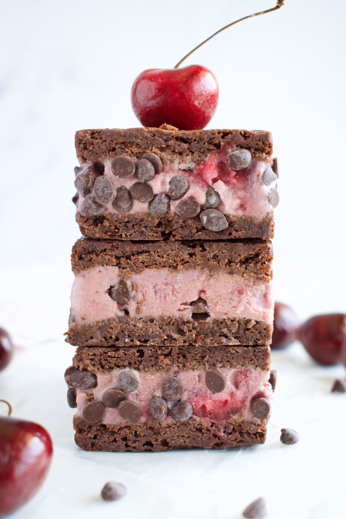 gluten free chocolate cherry ice cream sandwiches