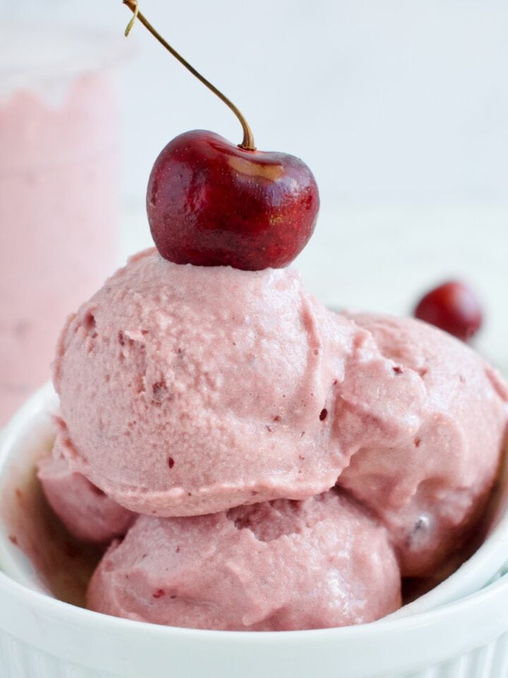 vegan and paleo ninja creami cherry ice cream