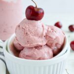 ninja creami gluten free dairy free cherry ice cream made with fresh cherries
